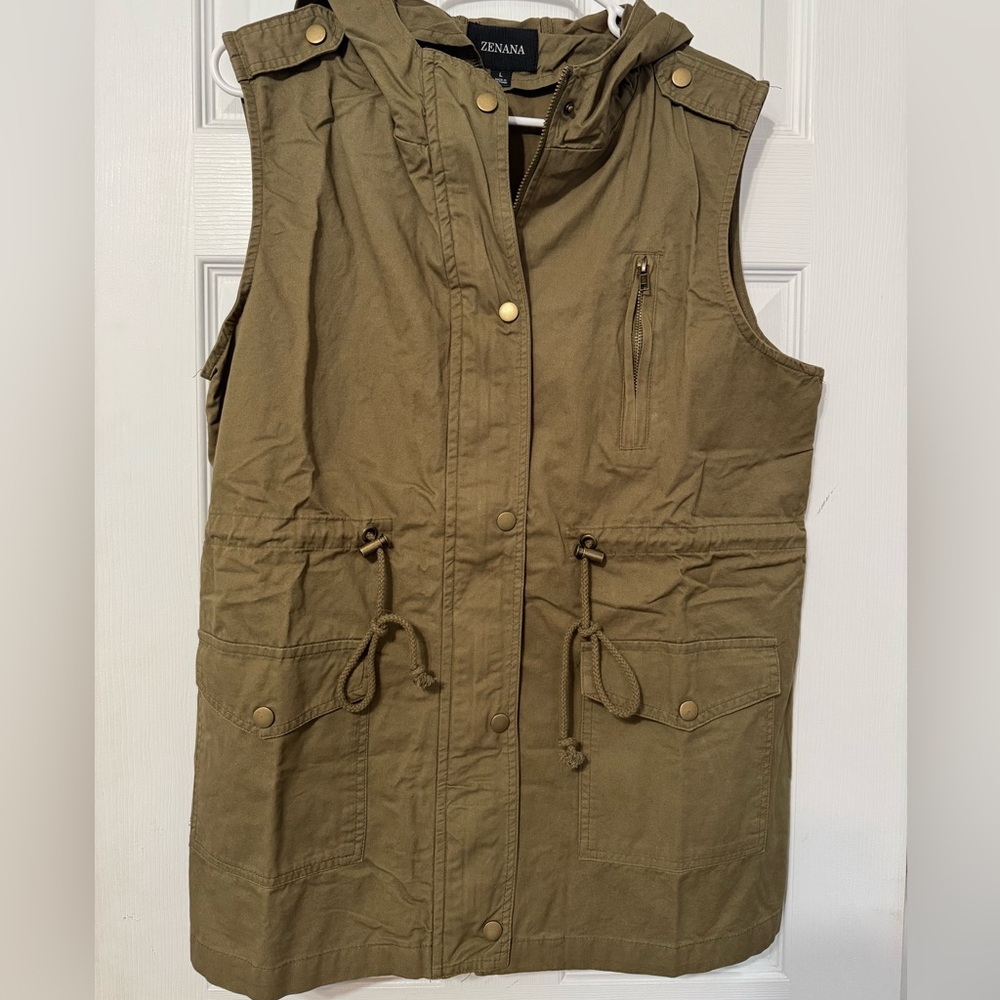 Zenana Outfitters Olive Utility Vest - NWOT